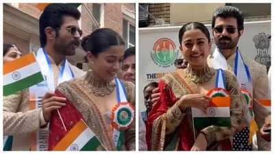 Rashmika Mandanna and Vijay Deverakonda hold hands at India Day Parade in New York; fuel dating buzz — WATCH