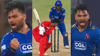 Stunner! Rinku Singh roars in celebration after taking first-ball wicket in UP T20 - Watch