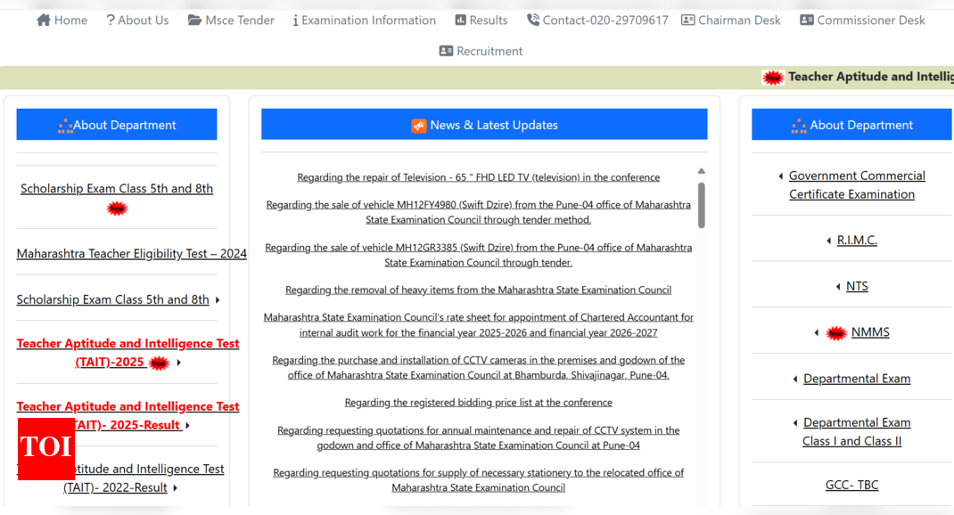 Maharashtra TAIT 2025 results declared at mscepune.in: Direct link to download here