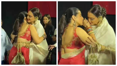 20 years of Parineeta: Vidya Balan and Rekha's warm hug and kiss steal the spotlight at the re-release event