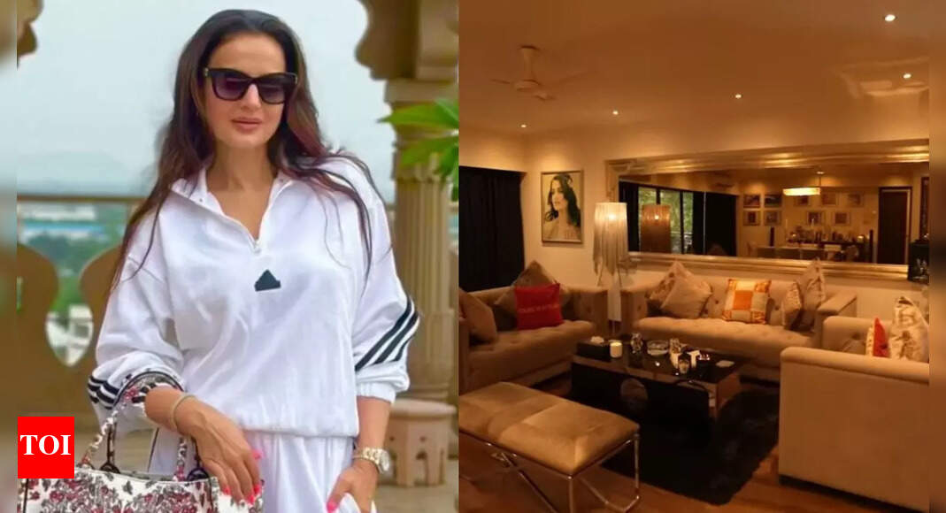 Inside Ameesha Patel’s luxurious Mumbai home: Warm interiors, sun-lit balcony, 400 designer bags and rare MF Hussain paintings