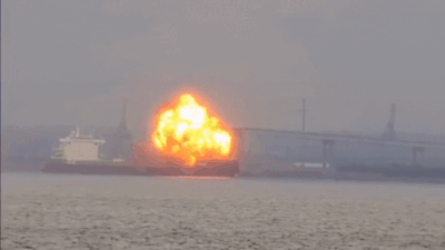  Cargo ship burst in flames near Baltimore’s Key bridge; eyewitness recall loud sound heard before fire