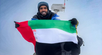 Emirati adventurer climbs Europe's highest peak, Mount Elbrus, and raises UAE flag