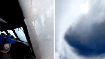  US Air Force plane flies straight into eye of Hurricane Erin - watch