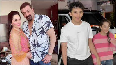 Sanjay Dutt and Maanayata’s twins Shahraan and Iqra spotted in Bandra, fans say they’ve grown into confident and good-looking teenagers