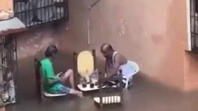  Two men turn flooded street into ‘Goa vibes’ party, video goes viral