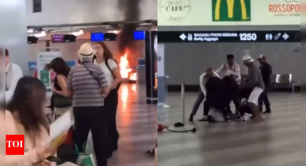 Man sets fire, smashes desks at Milan airport: Delays, evacuation follow - Watch