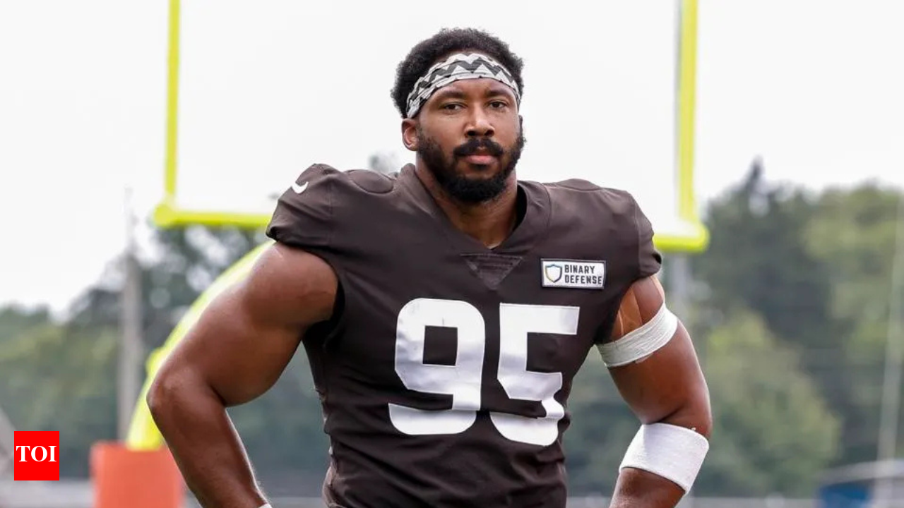 Awkward exchange: Reporter questions Myles Garrett on speeding over 100  mph, he refuses to answer | NFL News - Times of India
