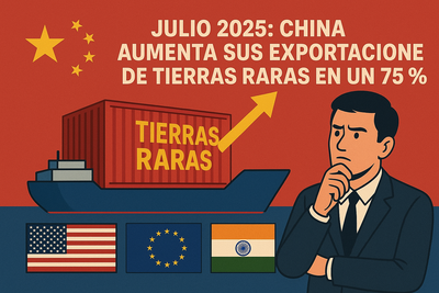 China reactiva el comercio de tierras raras: exportaciones suben un 75% en julio