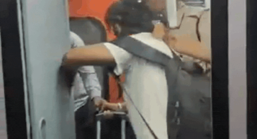 Watch: Constable caught on video trying to push passenger out of train; RPF says it was at platform