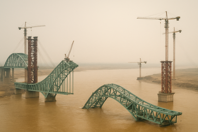  Under construction brige collapses into Yellow river; 10 dead, 4 missing