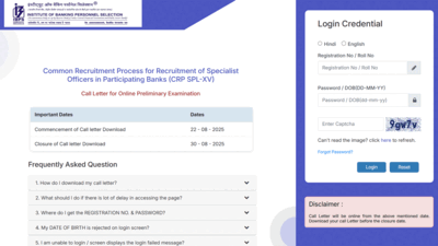 IBPS SO admit card 2025 released at ibps.in; download hall ticket for CRP SPL-XV prelims here