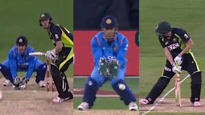  Bizarre MS Dhoni stumping leaves Australia wicketkeeper in disbelief - Luck or skill?