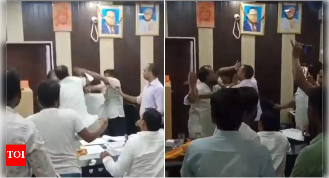 On camera: Engineer thrashed with shoe at his office; Ballia police files complaint against BJP member