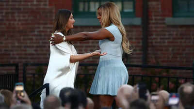 Tennis legends unite! Serena Williams surprises crowd to introduce Maria Sharapova at Hall of Fame – Watch