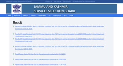 JKSSB Constable results 2025 released for PET/PST candidates at jkssb.nic.in: Check direct link to download result PDF here