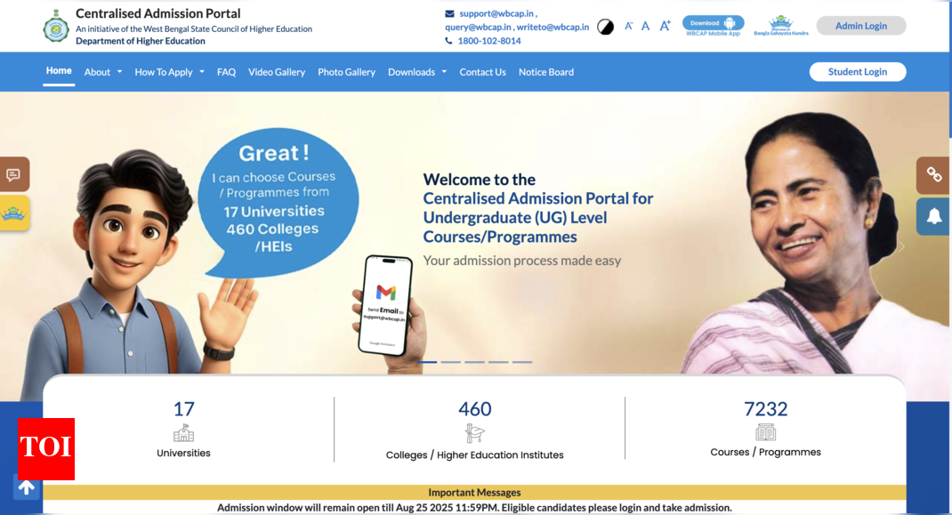 WBCAP UG merit list 2025 released at wbcap.in: Check direct link, revised phase 1 schedule here