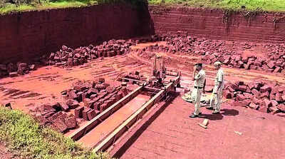 Excavation machines seized in raid on laterite stone quarry