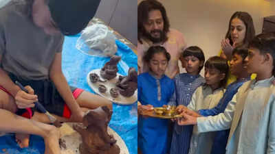 When Riteish Deshmukh’s kids crafted eco-friendly Ganeshas—WATCH