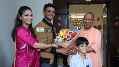 UP: Shubhanshu Shukla meets CM Yogi Adityanath; family joins in