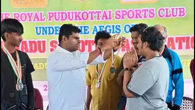 DMK minister’s son refuses medal from BJP leader Annamalai, accepts with hands, poses for photo at TN shooting meet