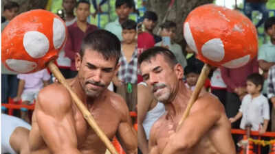  Spanish instructor tries lifting the Indian gada, shocks netizens with his skills
