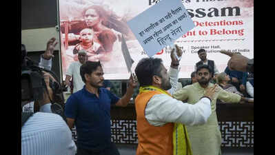 Ruckus in press conference over Assam tribunal report