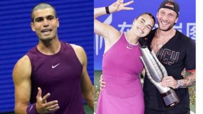 Aryna Sabalenka’s boyfriend Georgios Frangulis joins fans reacting to Carlos Alcaraz purple outfit at US Open 2025