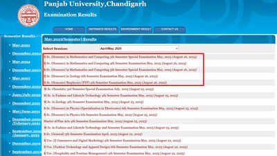  Panjab University declares results for B.Sc., M.Sc., B.E. for May, July and Dec sessions; check direct link here