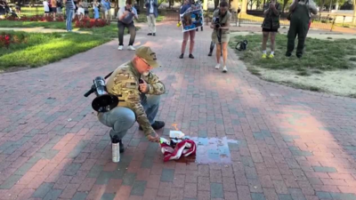 Man sets ablaze US flag outside White House to protest Donald Trump's executive order; arrested