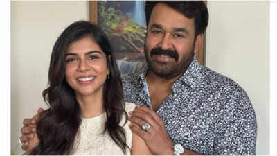  Kalyani Priyadarshan shares PIC with Mohanlal; says 'we are cheering for each other from different screens'