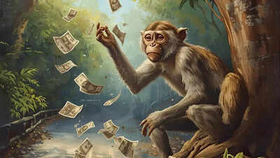  Monkey ditches bananas, throws a money shower worth ₹80k