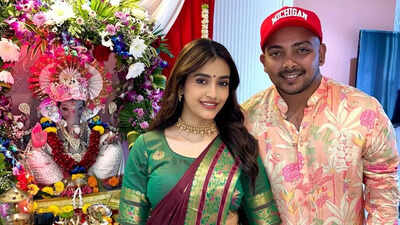 Photos: Prithvi Shaw celebrated Ganesh Chaturthi with a rumor girlfriend and social media affected Akriti Aggarwal