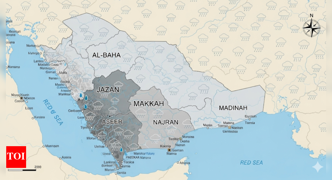 Weather report: Heavy rain recorded across six Saudi regions, Jazan sees highest downpour