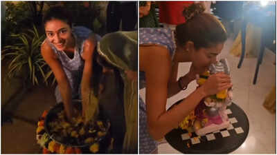  Ananya Panday shares heartfelt goodbye to Bappa, celebrates eco-friendly visarjan at home
