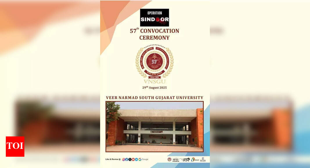 Operation Sindoor logo dropped from VNSGU convocation invite