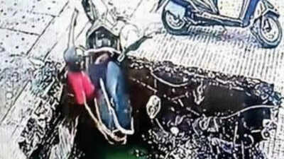 'Mishap was waiting to happen': Scooterist falls into Ghaziabad drain; rescued