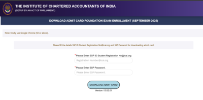 ICAI CA Foundation exam 2025 admit cards released at eservices.icai.org: Direct link to download hall tickets here