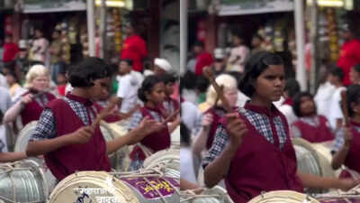 Visually-impaired girls’ stunning dhol tasha performance goes viral during Ganesh Chaturthi celebrations | Watch