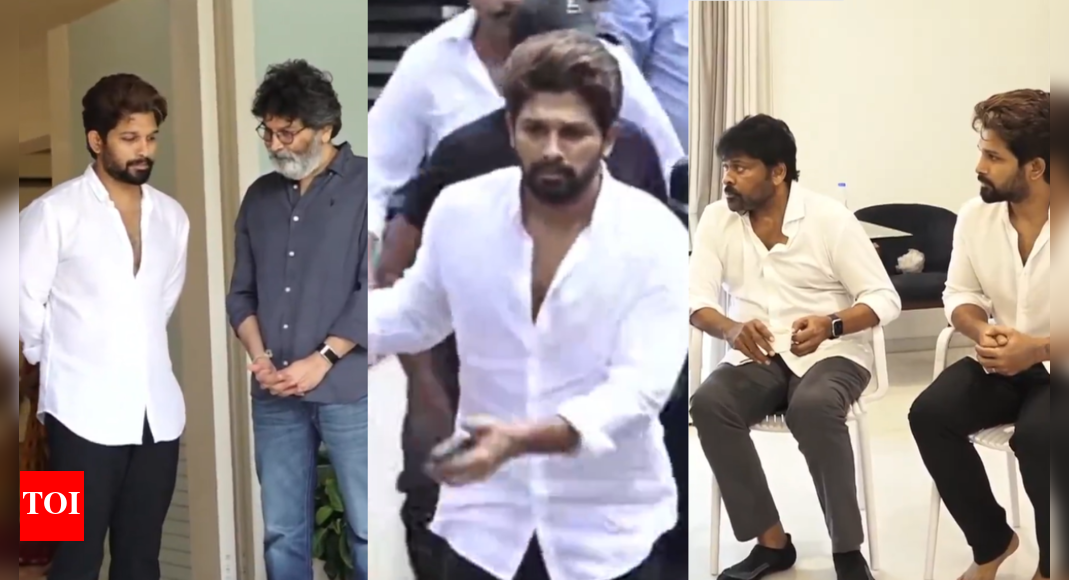 <div>Allu Arjun meets Chiranjeevi and family after grandmother's passing</div>