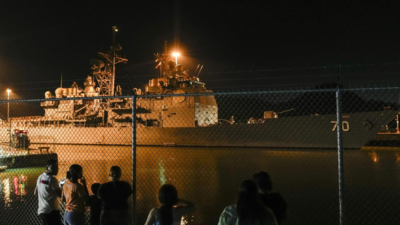 Warship enters Panama Canal: Large buildup of US forces in Caribbean; move aimed at drug cartels?