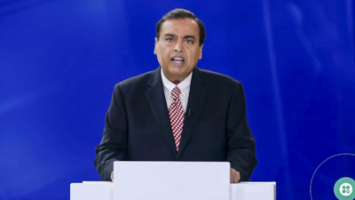 Mukesh Ambani at RIL AGM RIL unveils green energy plan: Ambanis outline solar and hydrogen push; energy sector self-reliance in focus
