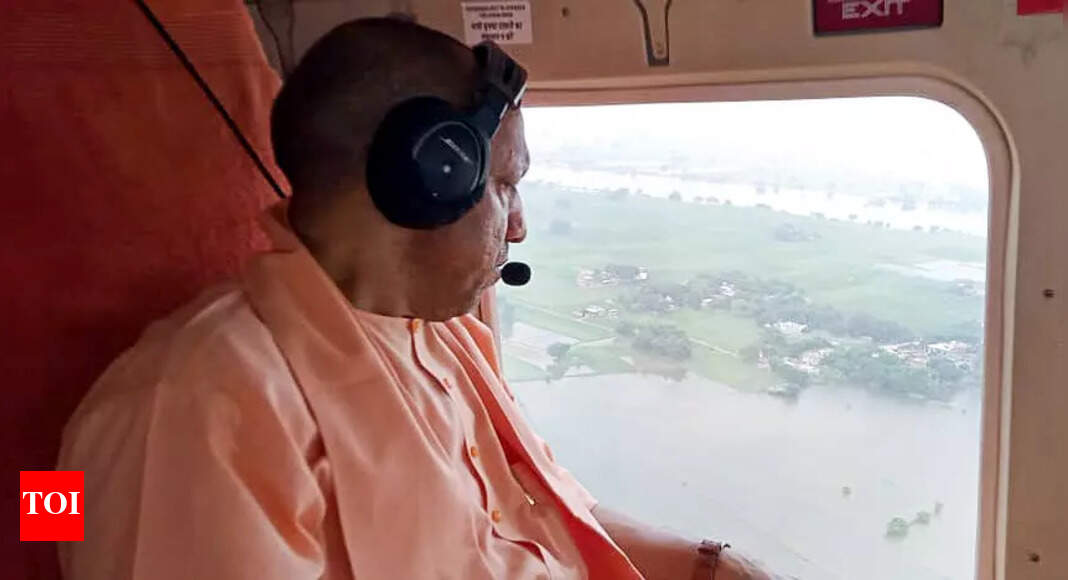 UP CM Yogi Adityanath conducts aerial survey of Ghazipur floods