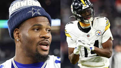  Dallas Cowboys' WR George Pickens reacts to Micah Parsons’ trade to Green Bay Packers