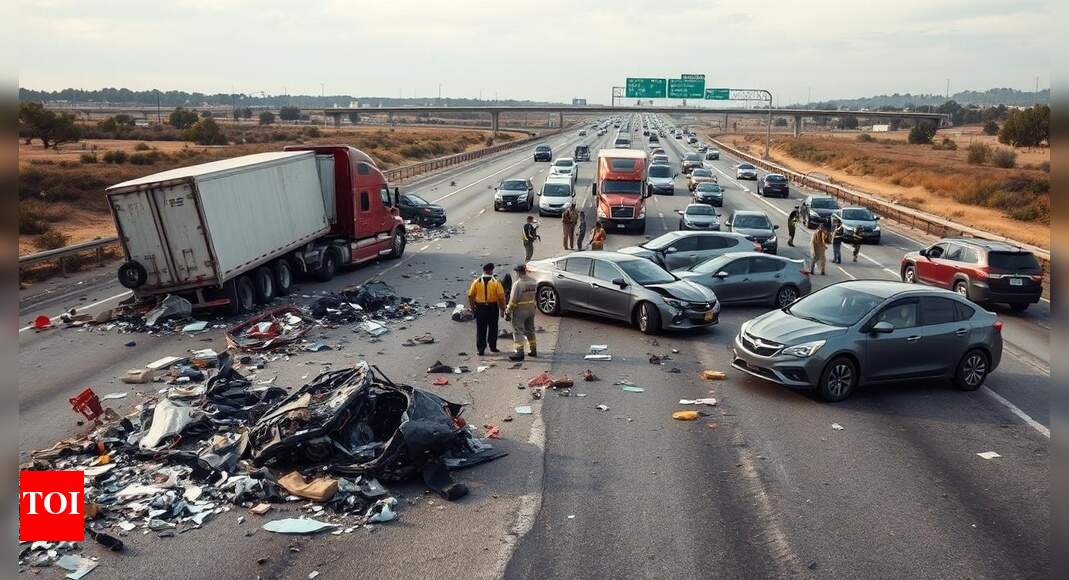 Texas I-20 crash: 17 hospitalised after tractor-trailers and cars collide; highway shut for hours
