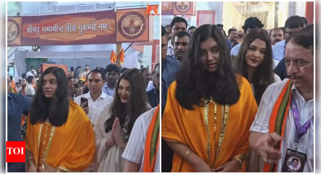 Aishwarya Rai Bachchan and daughter Aaradhya Bachchan seek Bappa's blessings together at GSB Ganpati pandal in Mumbai