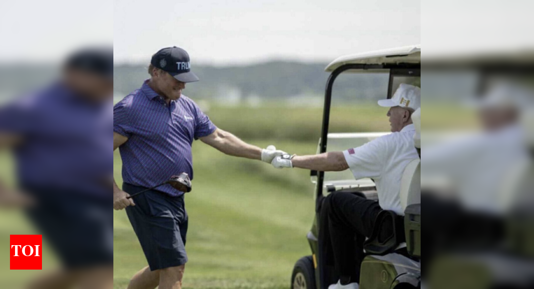 Where’s Donald Trump? Mystery ends as he reappears playing golf with ex NFL Coach Jon Gruden