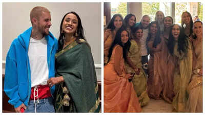 Justin Bieber surprises fans; attends Indian Wedding in Los Angeles, poses with bride and bridesmaids