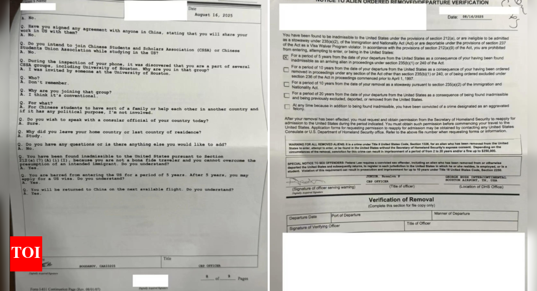 Chinese student questioned for hours in US, then sent back home Chinese student questioned for hours in US, then sent back home