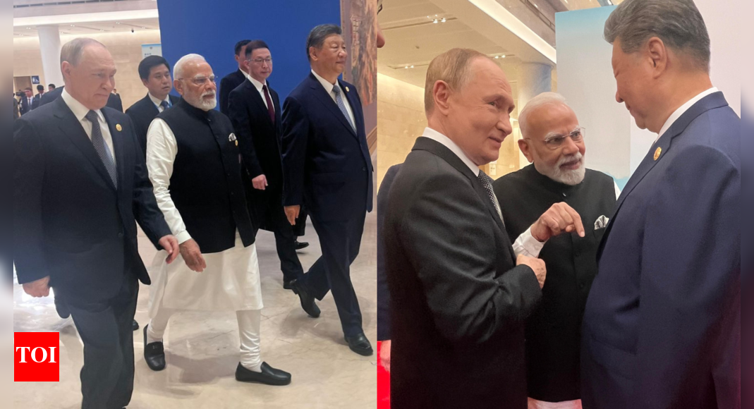 <div>'Always a delight': Russia-India-China troika on display; PM Modi, Putin, Xi share warm moments at SCO Summit</div>